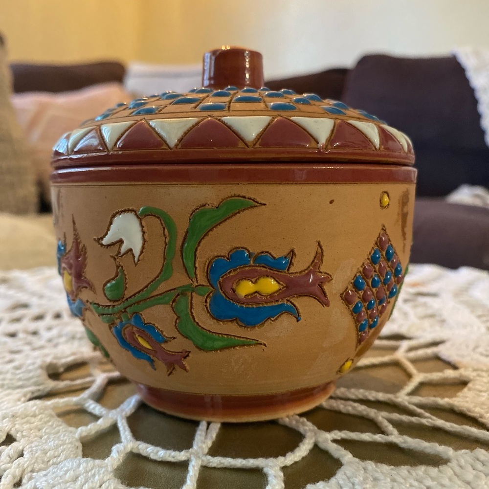 Handmade In Greece Pottery Succulent Trinket Pot Bowl